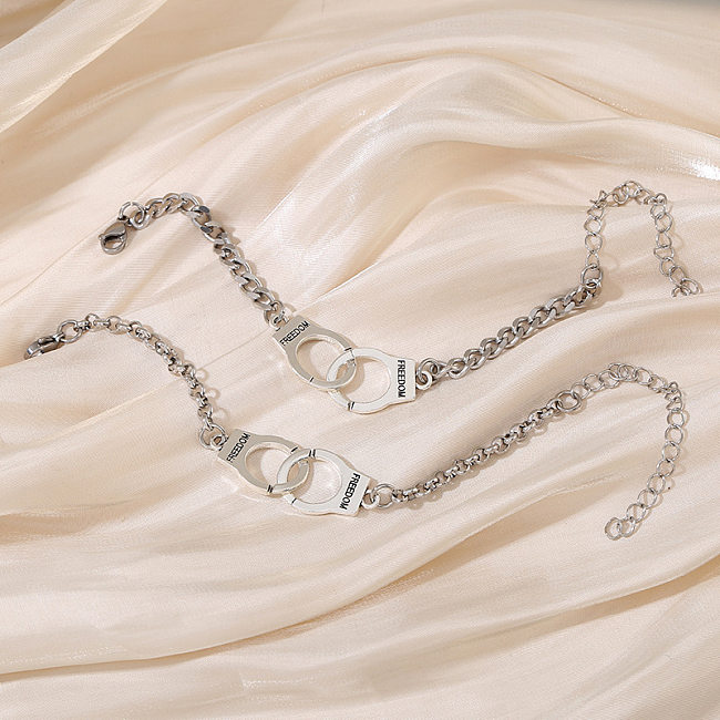 Moda pérola corrente liga algemas forma pulseira jóias atacado jóias