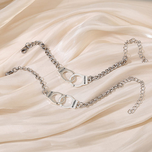 Mode perle chaîne alliage menottes forme Bracelet bijoux bijoux en gros