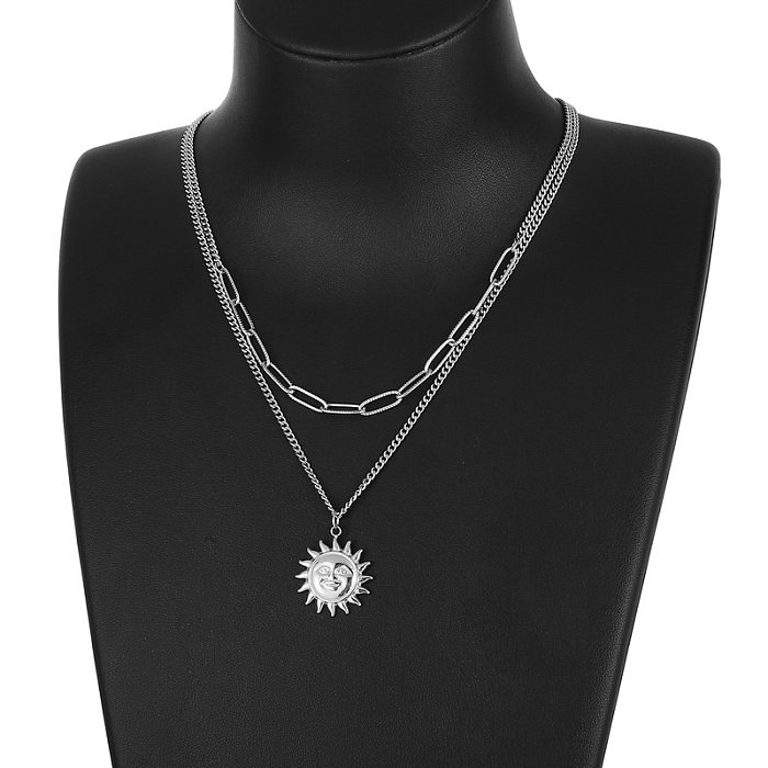 Fashion Sun Stainless Steel Necklace Stainless Steel  Necklaces