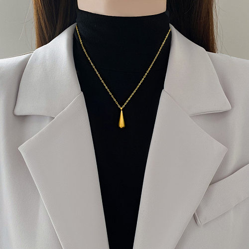 Wholesale Lady Geometric Stainless Steel Gold Plated Pendant Necklace