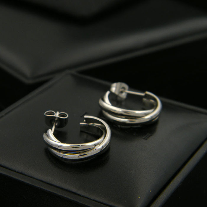 1 Pair Basic Geometric Plating Stainless Steel Earrings