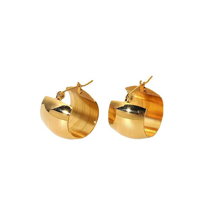 Großhandel mit geometrischen Kugel-Ohrringen aus Edelstahl in C-Form