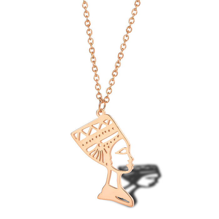 Simple Creative Hollow Stainless Steel  Egyptian Pharaoh Necklace Wholesale jewelry
