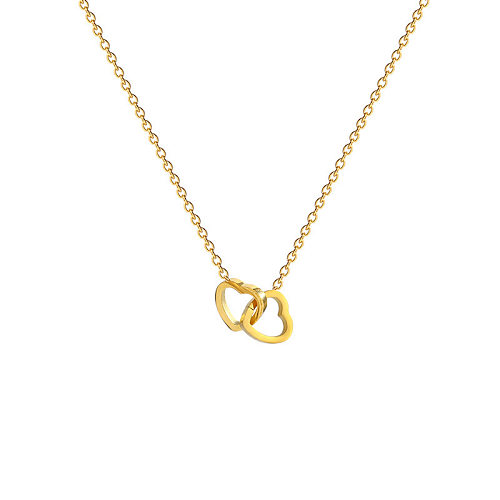 Basic Classic Style Heart Shape Stainless Steel Pendant Necklace