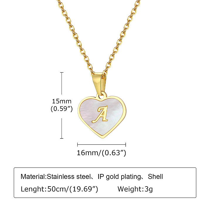 Elegant Heart Shape Stainless Steel  Plating Gold Plated Pendant Necklace