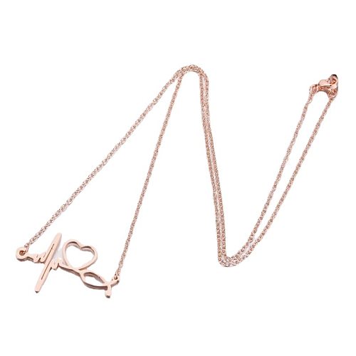 1 Piece Fashion Electrocardiogram Heart Shape Stainless Steel  Plating Necklace