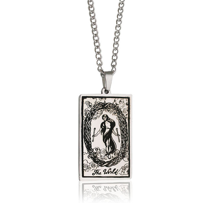 Retro Tarot Stainless Steel  Stainless Steel Plating Necklace