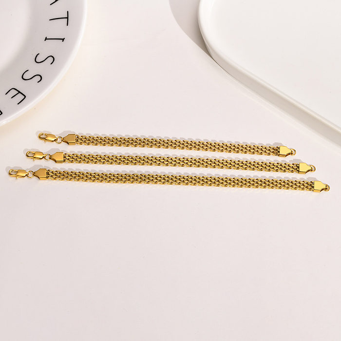 Bracelets de placage en acier inoxydable de couleur unie géométrique de style simple