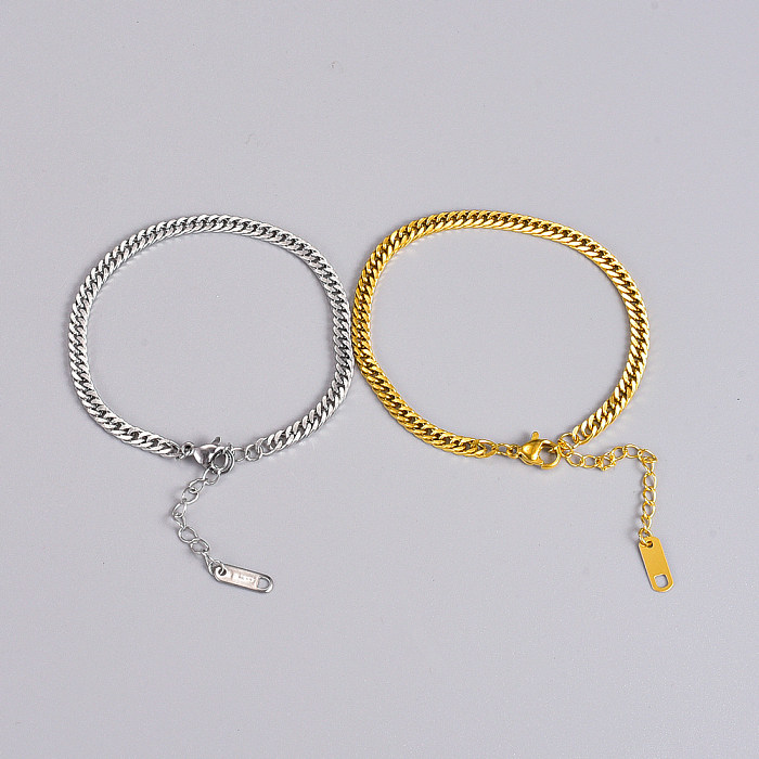 Bracelets en acier au titane de couleur unie de style simple plaquant des bracelets en acier inoxydable
