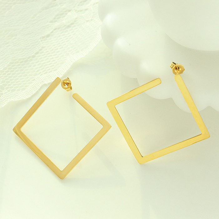Fashion Simple Geometric Stainless Steel Three-layer Earrings Wholesale