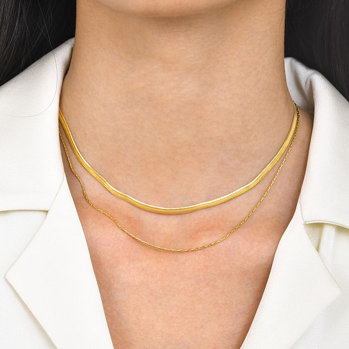 Simple Style Geometric Stainless Steel  Gold Plated Layered Necklaces In Bulk