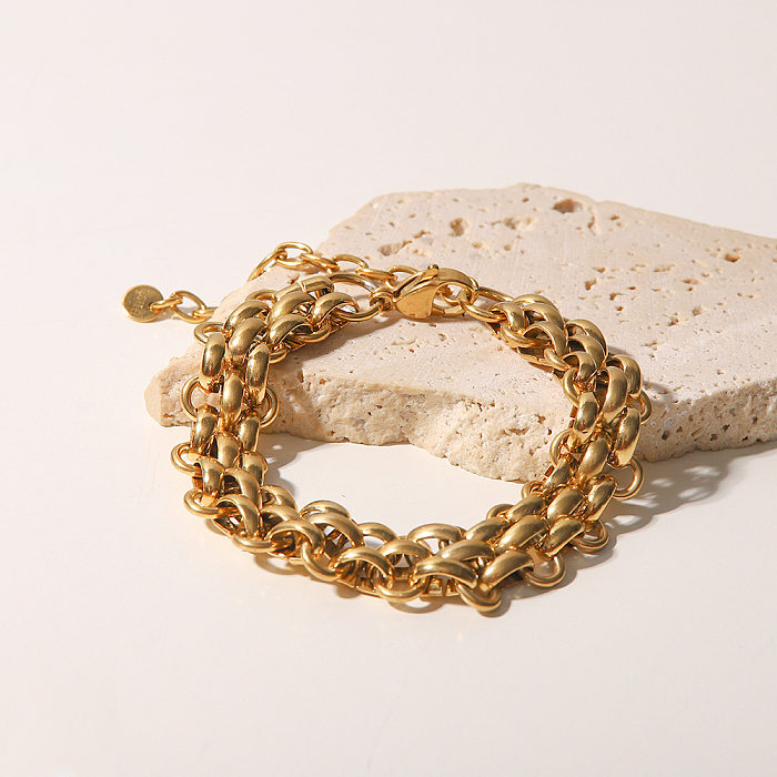 Bracelets plaqués or en acier inoxydable géométrique à la mode
