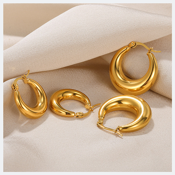 1 Pair Vintage Style Solid Color Irregular Plating Stainless Steel  18K Gold Plated Ear Studs