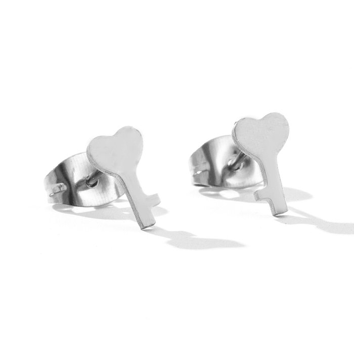 Boucles d'oreilles géométriques simples en acier inoxydable, petites boucles d'oreilles à Clip, vente en gros