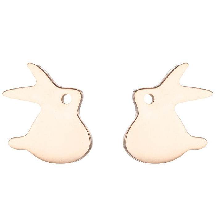 Fashion Animal Stainless Steel Hollow Out Ear Studs 1 Pair