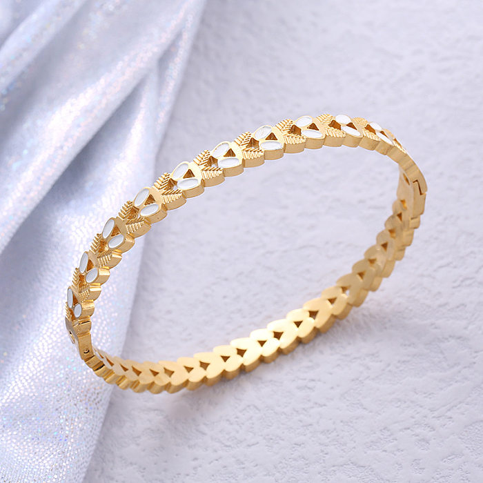Wholesale Simple Style Leaves Stainless Steel Bangle