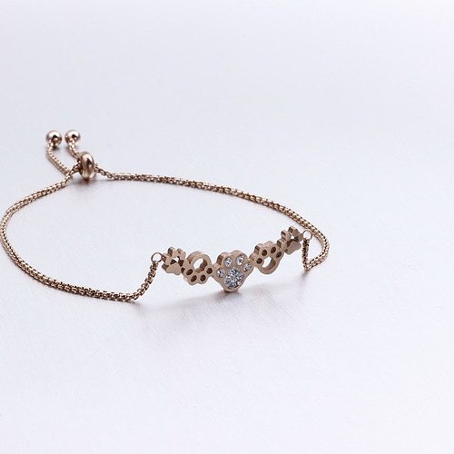 Wish New Accessories Factory Wholesale Cute Animal Dog Paw Diamond-Embedded Adjustable Women's Bracelet Accessories