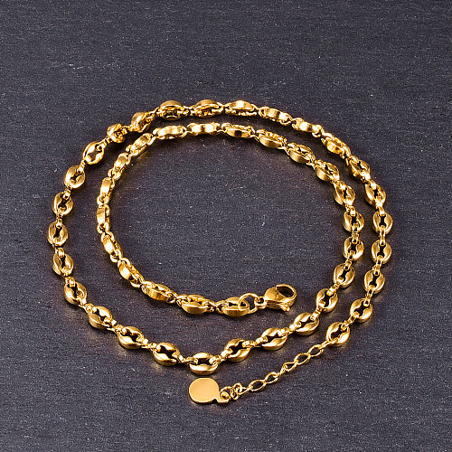 مجوهرات بسيطة البيضاوي خنزير الأنف الشكل الفولاذ المقاوم للصدأ قلادة المجوهرات بالجملة
