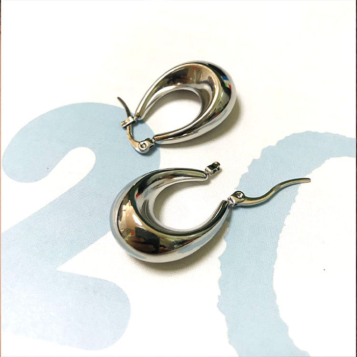 1 Pair Casual U Shape Stainless Steel Plating Earrings