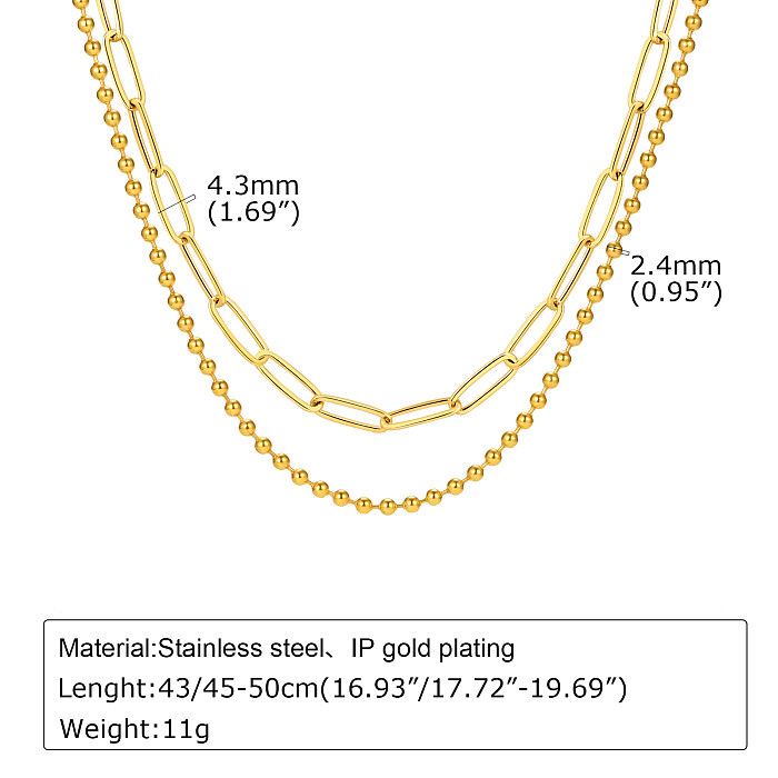 Modern Style Artistic Solid Color Stainless Steel  Necklace In Bulk