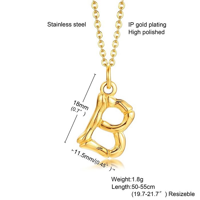 Fashion Letter Stainless Steel Polishing Plating Pendant Necklace 1 Piece