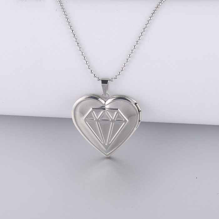 Collier pendentif rectangulaire en forme de cœur, Style Simple, fleur, placage de polissage en acier inoxydable