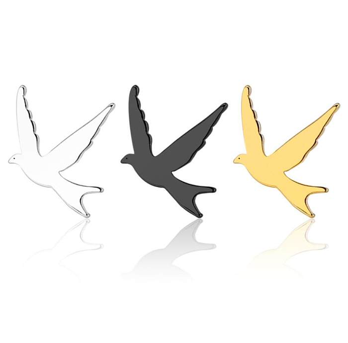 1 Pair Retro Simple Style Animal Bird Polishing Plating Stainless Steel  18K Gold Plated Ear Studs