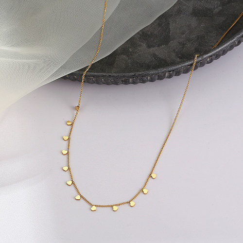 Estilo simples forma de coração colar de aço inoxidável polimento retalhos colares de aço inoxidável 1 peça