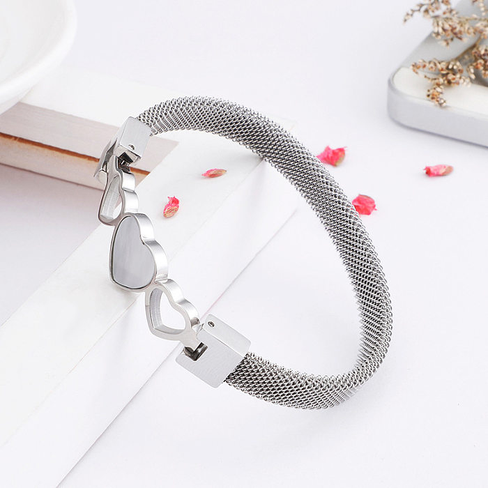 Hollow Shell Heart-shaped Stainless Steel Bracelet Wholesale jewelry