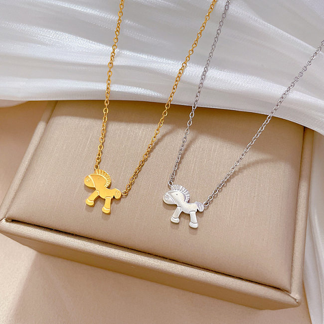 IG Style Retro Horse Stainless Steel Pendant Necklace