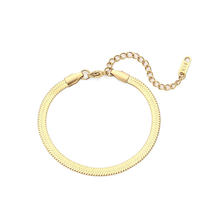 Bracelets géométriques en acier inoxydable pour femmes, corde à rayures en métal sans cuivre incrusté