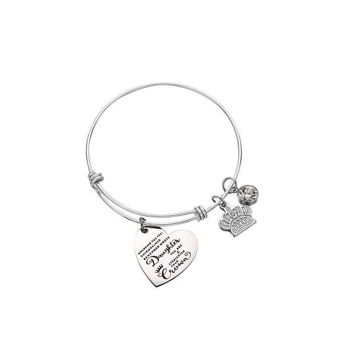 Simple Style Letter Stainless Steel Bangle In Bulk