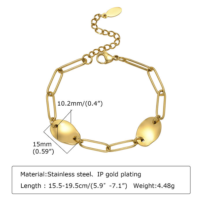 Wholesale Simple Style Geometric Stainless Steel 18K Gold Plated Bracelets