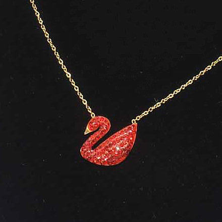 Fashion Swan Shaped Inlaid Rhinestone Stainless Steel Necklace Wholesale
