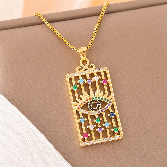 Retro Lady Roman Style Snake Bee Butterfly Stainless Steel  Stainless Steel Enamel Plating Inlay Zircon 18K Gold Plated Pendant Necklace