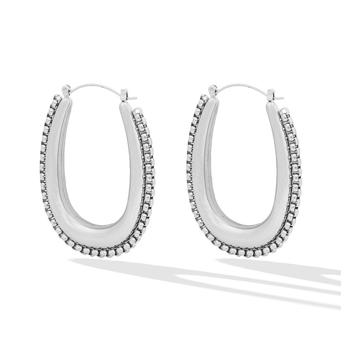 1 Pair Elegant Retro U Shape Plating Stainless Steel  Earrings
