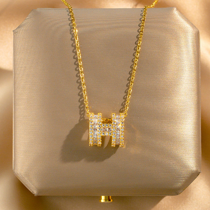 Colar banhado a ouro geométrico de aço inoxidável da moda