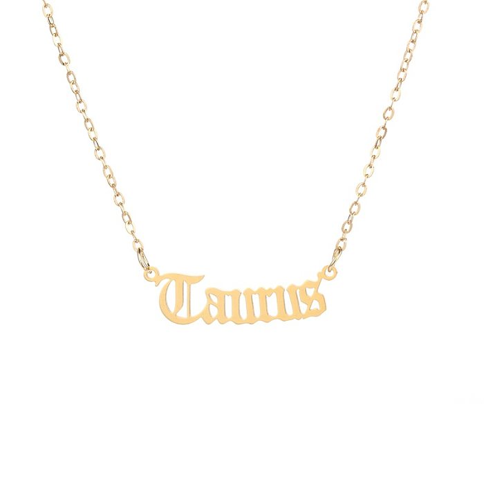 Fashion 12 Constellation Stainless Steel  Pendant Virgo Gold Necklace