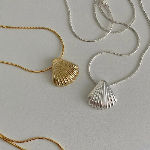 Beach Shell Stainless Steel Plating Pendant Necklace
