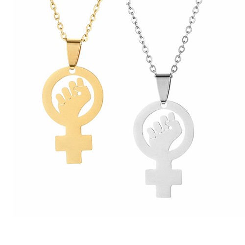 Basic Gesture Stainless Steel  Plating Gold Plated Pendant Necklace