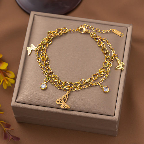 Bracelets de placage en acier titane Lady Butterfly Basic