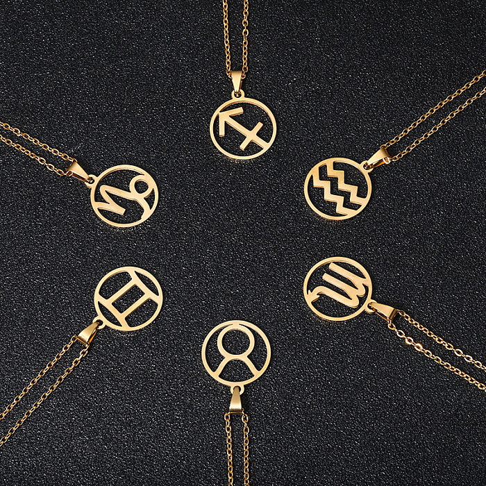 Einfache Halskette mit Konstellation aus Edelstahl mit Überzug aus Edelstahl
