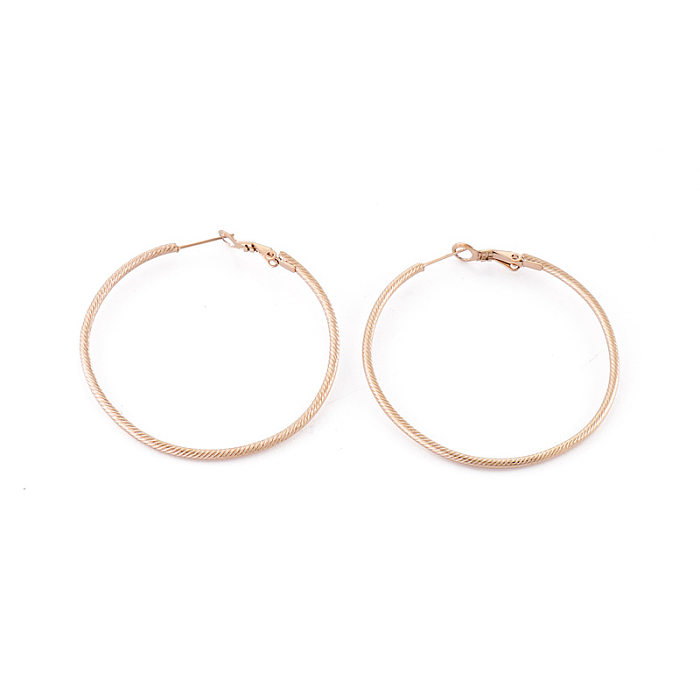 European And American Big Circle Popular Simple Striped Earrings Exaggerated Temperament Earrings