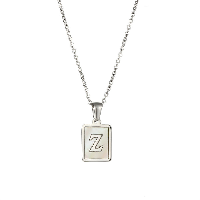 Fashion Letter Stainless Steel Pendant Necklace Plating