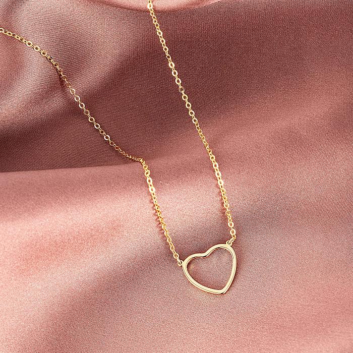 Simple Style Heart Shape Stainless Steel  Stainless Steel Plating Necklace