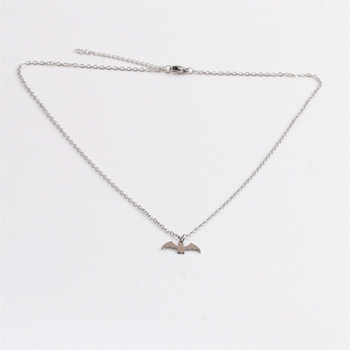 Wholesale Jewelry Halloween Bat Pendant Stainless Steel  Necklace jewelry