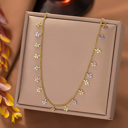 Simple Style Snake Stainless Steel Plating Necklace