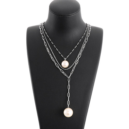 Fashion Geometric Stainless Steel  Layered Necklaces Stainless Steel  Necklaces