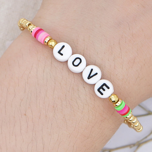 1 Piece Simple Style Letter Stainless Steel Bracelets
