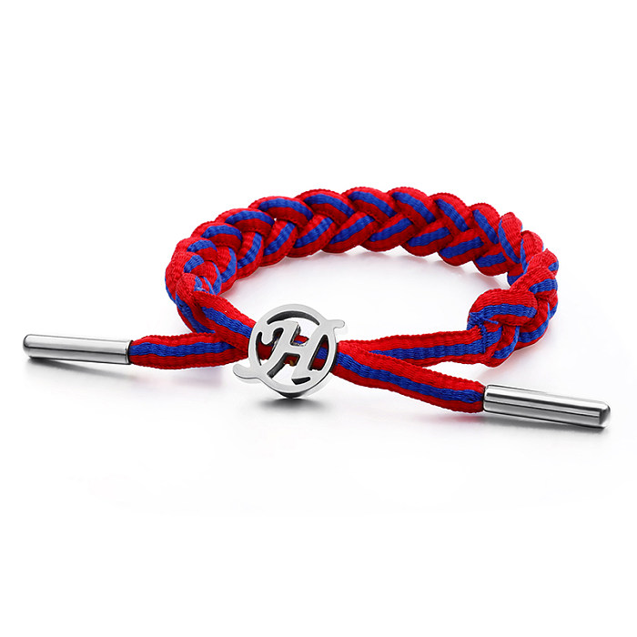 Bracelets de cordon de corde d'acier inoxydable de lettre de style classique de style simple